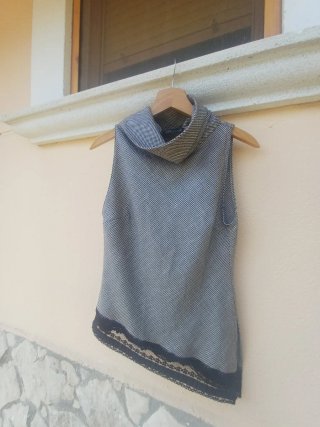 Top Zara Negro/Gris