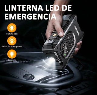 Arrancador Coche Inflador Power Bank y linterna