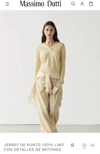 Jersey punto lino botones Massimo Dutti M