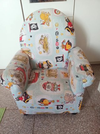 Sillón infantil tela piratas