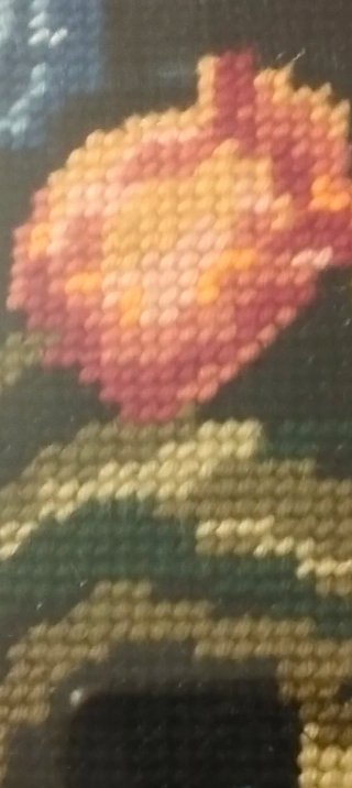 Quadro punto croce fiori