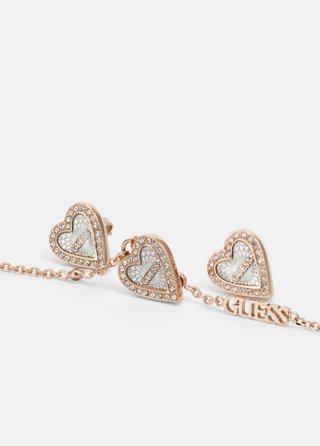 Conjunto Guess Corazón Dorado y Rosa