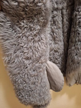 Chaqueta doble faz aviador/biker beige/gris