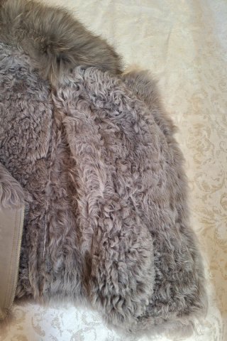 Chaqueta doble faz aviador/biker beige/gris