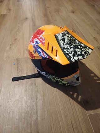 Casco Motocross Infantil Naranja y Rojo