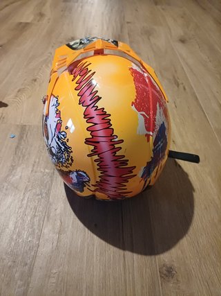 Casco Motocross Infantil Naranja y Rojo