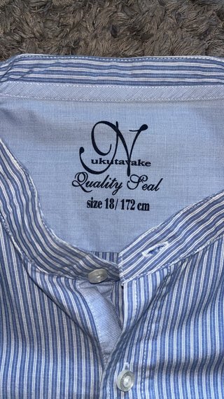 Camisa mayoral azul y balnca manga larga