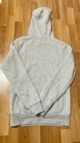 Sudadera Gris con Capucha y Estampado