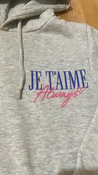 Sudadera Gris con Capucha y Estampado