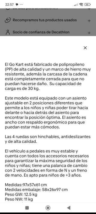 Kart a pedales rojo Super Rider