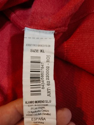 Jersey Álvaro Moreno pico rojo talla XL