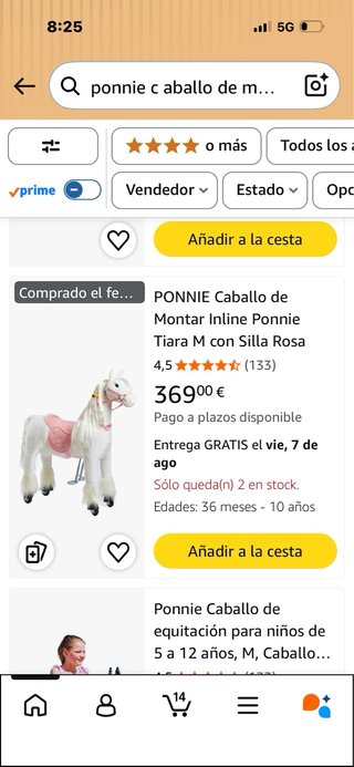 Pony caballo juguete blanco y rosa