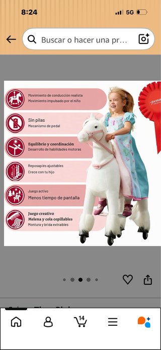 Pony caballo juguete blanco y rosa