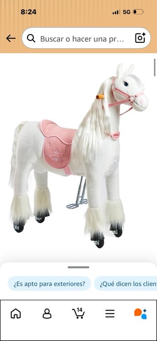 Pony caballo juguete blanco y rosa
