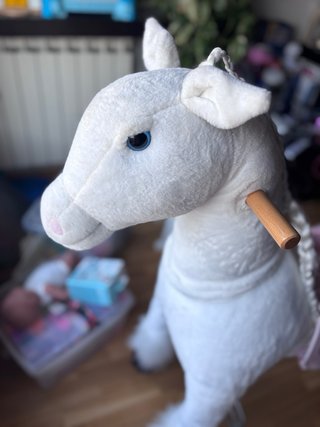 Pony caballo juguete blanco y rosa