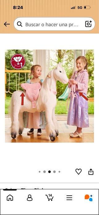 Pony caballo juguete blanco y rosa