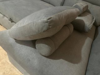 Sofá Cama Chase Gris Terciopelo 3 Piezas