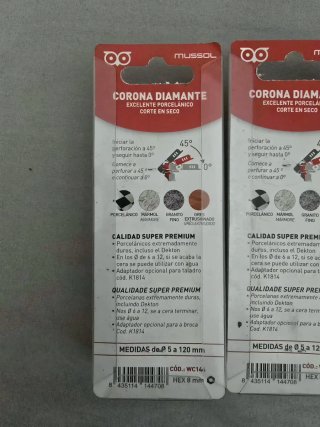 Lote 4 Coronas Diamante Mussol 6mm M14- Nuevas