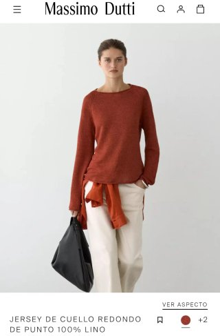Jersey cuello redondo lino L'(2) Massimo Dutti