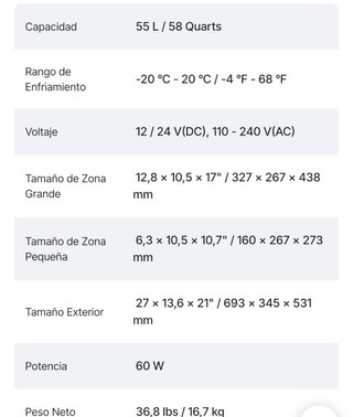 Nevera VEVOR 55L, sin usar y con la caja y todo