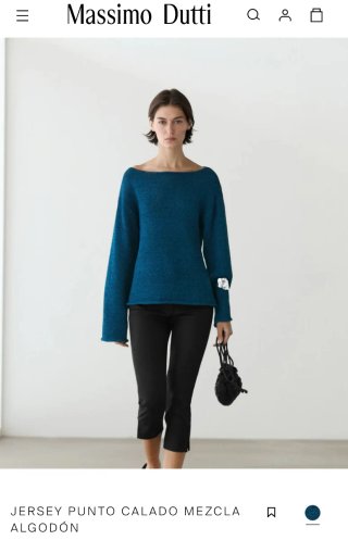 Jersey Massimo Dutti Algodón Azul Talla L