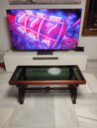 Mesa de centro madera y cristal