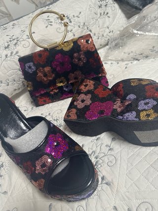 Conjunto Sandalias y Bolso Fiesta Lentejuelas