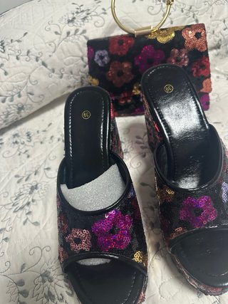 Conjunto Sandalias y Bolso Fiesta Lentejuelas