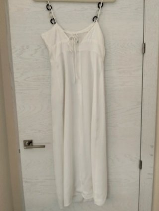 Vestido Zara tirantes anillas blanco