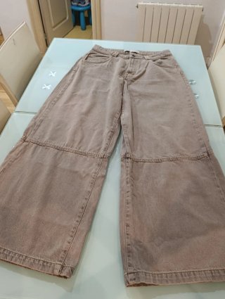 Jeans larghi Bershka marroni