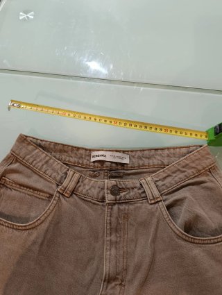 Jeans larghi Bershka marroni
