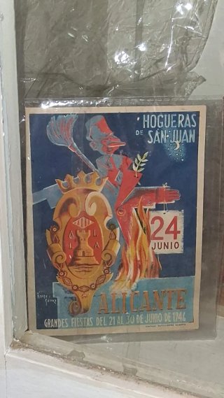 Cartel Hogueras San Juan escudo Alicante 1946