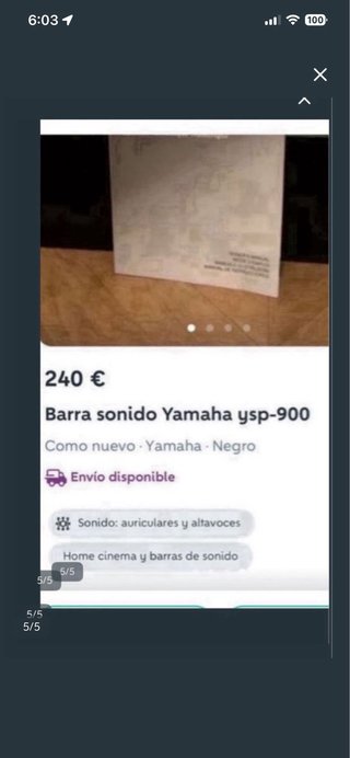 Yamaha YSP-800 Barra de Sonido