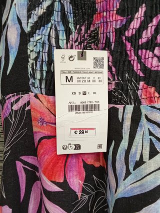 Vestido largo floral Zara Talla M