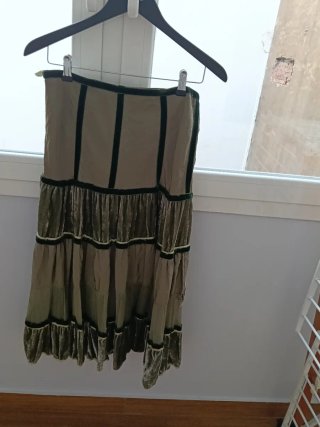 Falda larga verde estilo boho