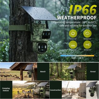 LEMNOI SD810 Cámara 4G 2K Solar 360° PTZ 2 Lentes