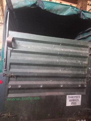 Remolque 2 ejes basculante con lona verde