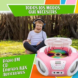KLIM Candy Reproductor CD para niños Radio Rosa