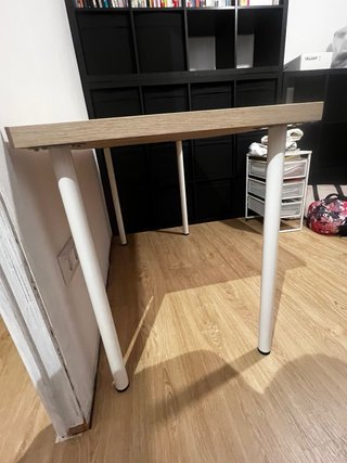 Mesa Ikea Madera Clara Patas Blancas