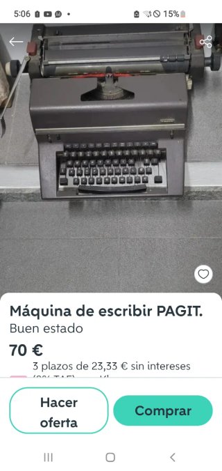 Máquina de escribir Facit antigua