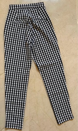 Pantalón cuadros vichy blanco y negro
