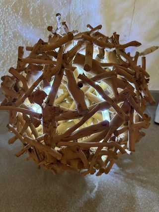 Lámpara esfera Decorativa Madera Curada