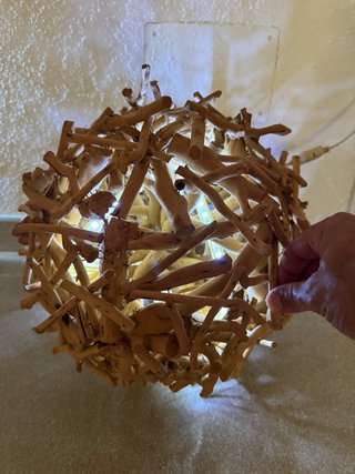 Lámpara esfera Decorativa Madera Curada