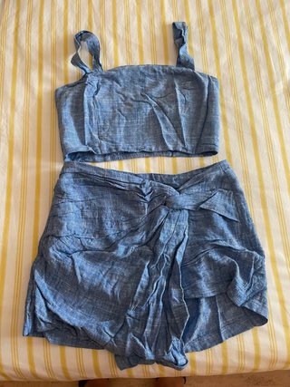 Conjunto Top y Falda pantalón Stradivarius Azul