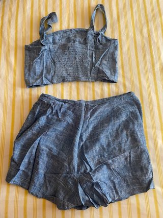 Conjunto Top y Falda pantalón Stradivarius Azul