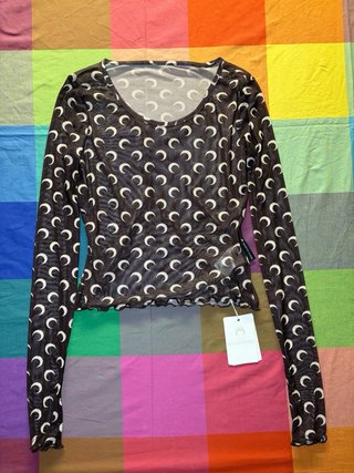 Marine Serre Maglia crop top marrone Taglia M
