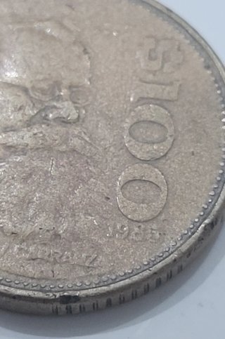Moneda 100 Pesos Mexicanos V. Carranza 1985