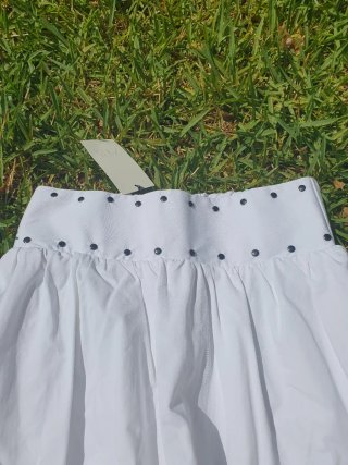 Conjunto Zara Blusa y Falda Globo Blanca nuevo
