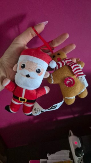 Babbo Natale e Pan di Zenzero Peluche Ornamento
