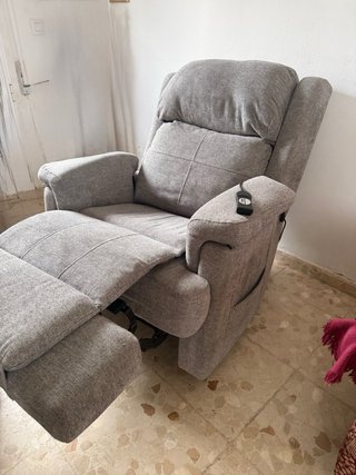 Sillón reclinable relax tela gris